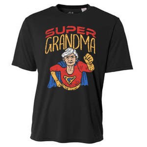 Super Grandma Best Grandma Grandmother Superhero Cooling Performance Crew T-Shirt