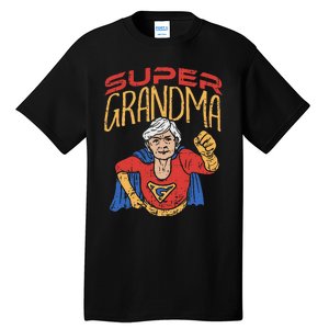 Super Grandma Best Grandma Grandmother Superhero Tall T-Shirt