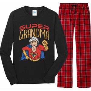 Super Grandma Best Grandma Grandmother Superhero Long Sleeve Pajama Set