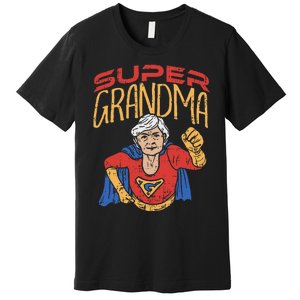 Super Grandma Best Grandma Grandmother Superhero Premium T-Shirt