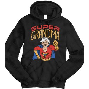 Super Grandma Best Grandma Grandmother Superhero Tie Dye Hoodie