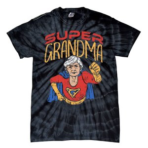 Super Grandma Best Grandma Grandmother Superhero Tie-Dye T-Shirt