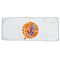 Sports Girls Basketball Player Basketball Graphic Large Microfiber Waffle Golf Towel