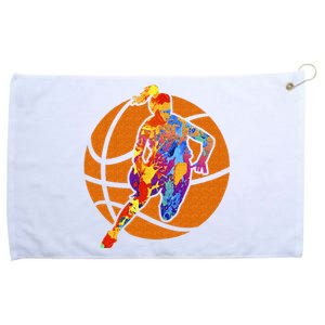 Sports Girls Basketball Player Basketball Graphic Grommeted Golf Towel