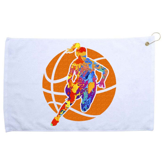 Sports Girls Basketball Player Basketball Graphic Grommeted Golf Towel