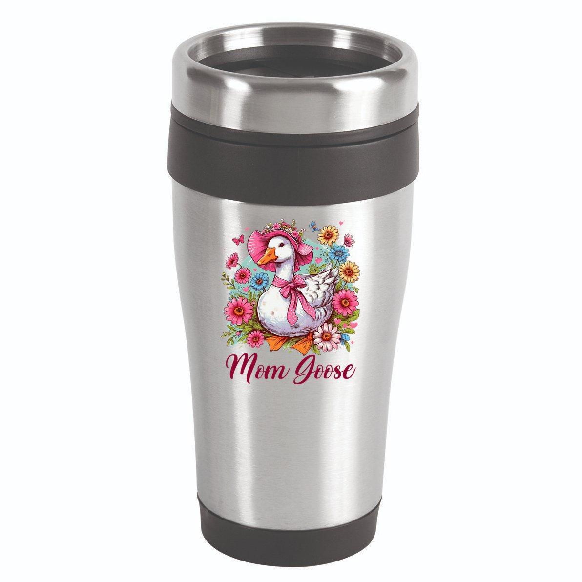 Silly Goose Blessed Mom Coquette Mothers Day Mom Goose 16oz Travel Tumbler