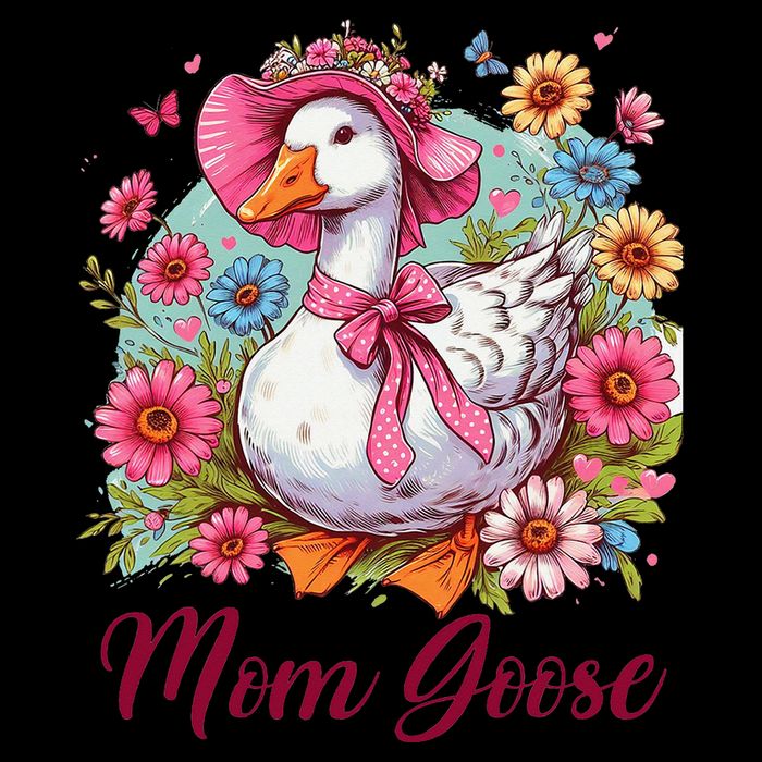 Silly Goose Blessed Mom Coquette Mothers Day Mom Goose Women's Crop Top Tee