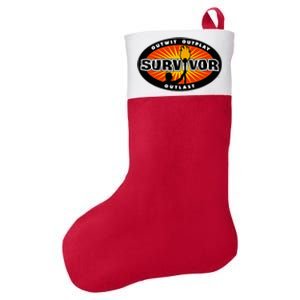 Survivor Gold Burst Felt Holiday Christmas Stocking