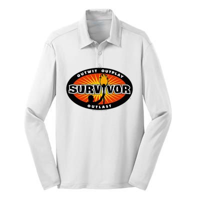 Survivor Gold Burst Silk Touch Performance Long Sleeve Polo