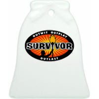 Survivor Gold Burst Ceramic Bell Ornament