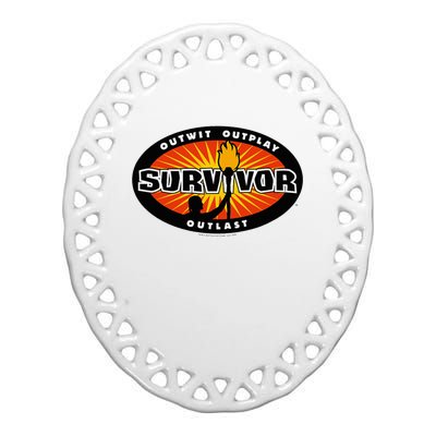 Survivor Gold Burst Ceramic Oval Ornament