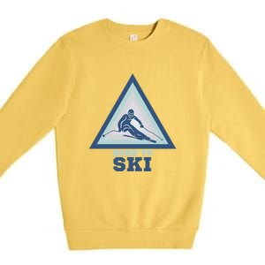 Ski Goggles Born To Ski Gift For Skier Premium Crewneck Sweatshirt