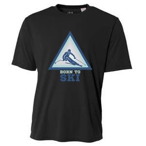 Ski Goggles Born To Ski Gift For Skier Cooling Performance Crew T-Shirt