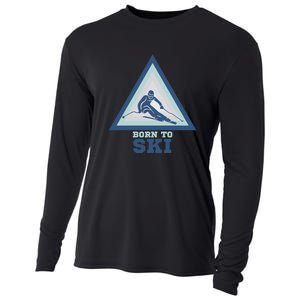 Ski Goggles Born To Ski Gift For Skier Cooling Performance Long Sleeve Crew