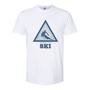 Ski Goggles Born To Ski Gift For Skier Softstyle CVC T-Shirt