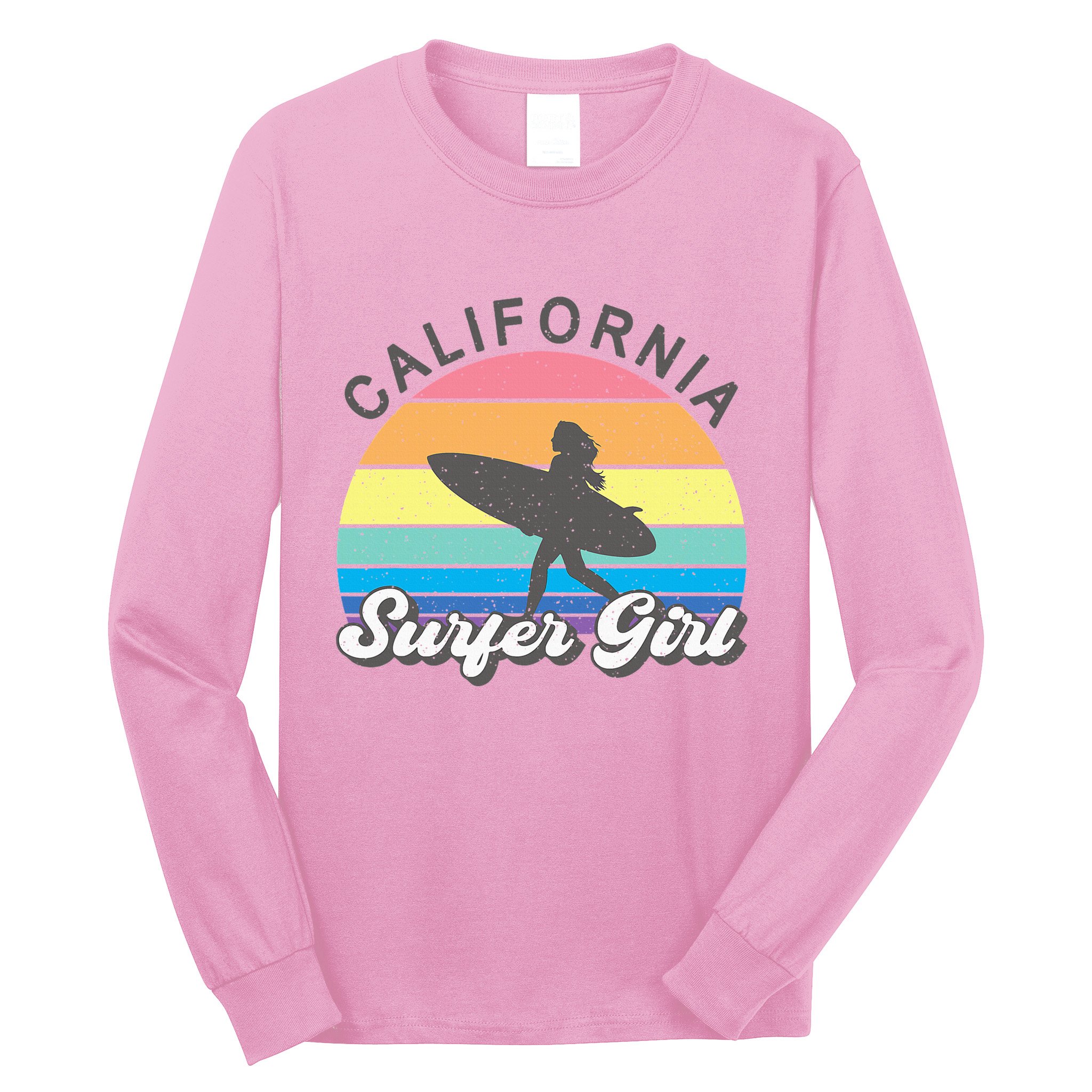 Surfer Girl California Surfing Surf Beach Long Sleeve Shirt