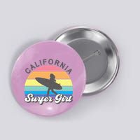 Surfer Girl California Surfing Surf Beach Button