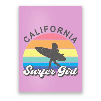Surfer Girl California Surfing Surf Beach Poster