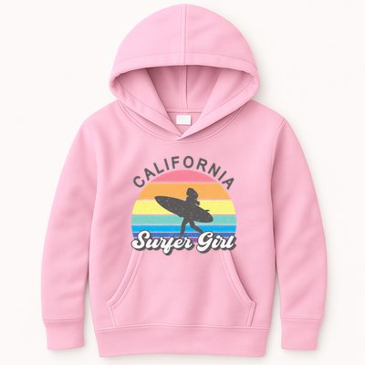 Surfer Girl California Surfing Surf Beach Kids Hoodie