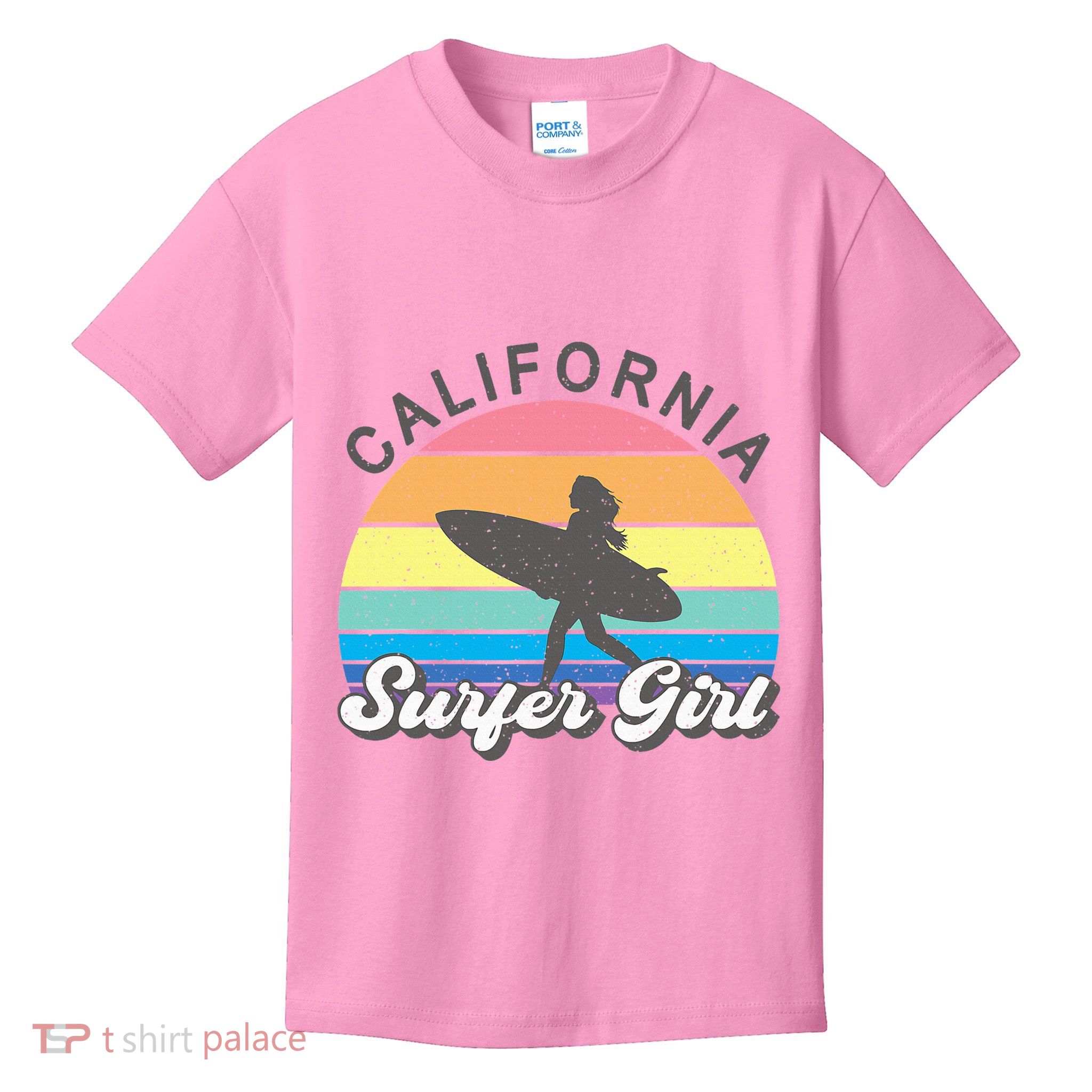 Surfer Girl California Surfing Surf Beach Kids T-Shirt