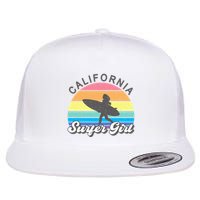 Surfer Girl California Surfing Surf Beach Flat Bill Trucker Hat