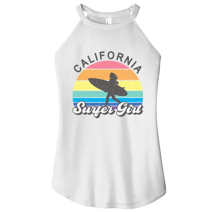 Surfer Girl California Surfing Surf Beach Women's Perfect Tri Rocker Tank