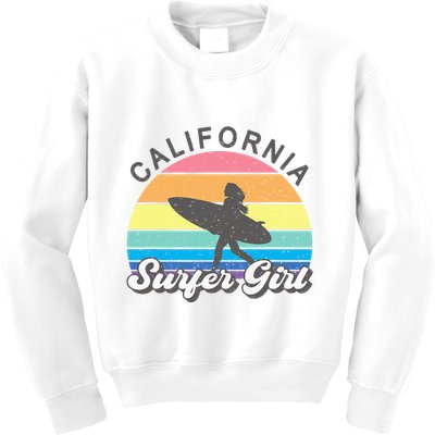 Surfer Girl California Surfing Surf Beach Kids Sweatshirt