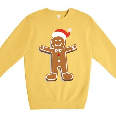 Santa Gingerbread Cookie Cute Funny Gift Premium Crewneck Sweatshirt