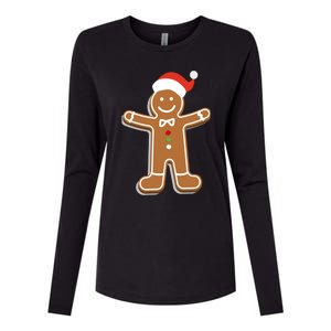 Santa Gingerbread Cookie Cute Funny Gift Womens Cotton Relaxed Long Sleeve T-Shirt