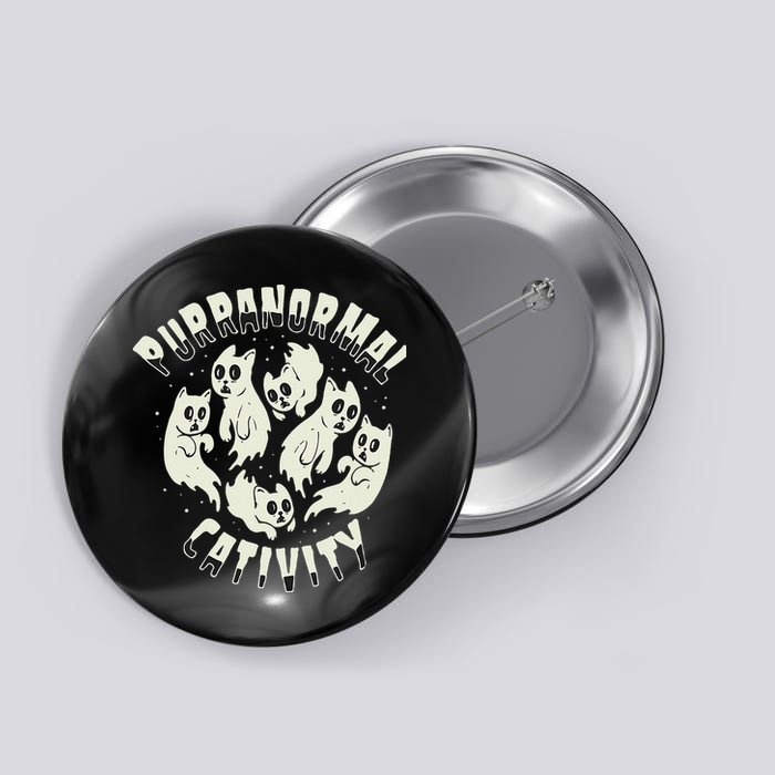 Spooky Ghost Cat Paranormal Funny Activity Button