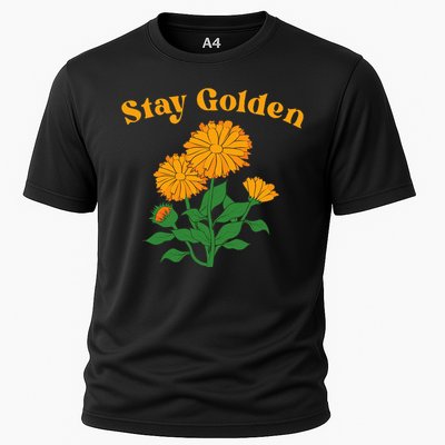 Stay Golden Cute Marigold Flowers Cooling Performance Crew T-Shirt