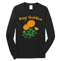 Stay Golden Cute Marigold Flowers Long Sleeve Shirt