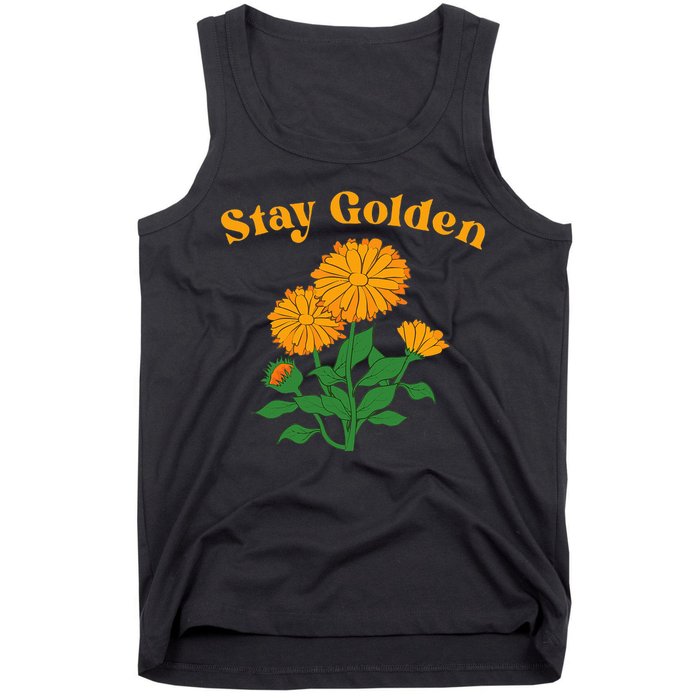 Stay Golden Cute Marigold Flowers Tank Top