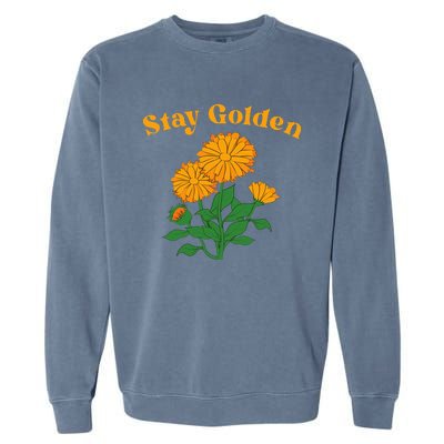 Stay Golden Cute Marigold Flowers Garment-Dyed Sweatshirt