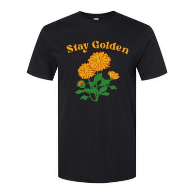 Stay Golden Cute Marigold Flowers Softstyle CVC T-Shirt