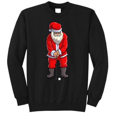 Santa Golf Club And Ball Sport Christmas Boy Golfer Golfing Sweatshirt