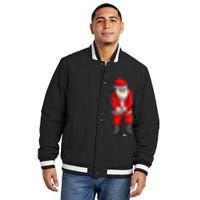 Santa Golf Club And Ball Sport Christmas Boy Golfer Golfing Insulated Varsity Jacket