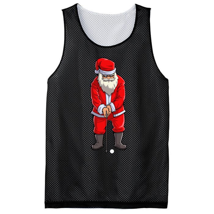 Santa Golf Club And Ball Sport Christmas Boy Golfer Golfing Mesh Reversible Basketball Jersey Tank