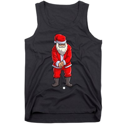 Santa Golf Club And Ball Sport Christmas Boy Golfer Golfing Tank Top