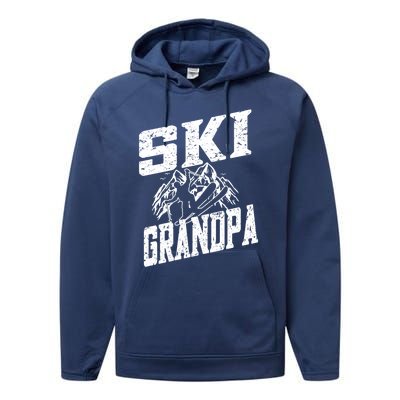 Ski Grandpa Cute Gift Ski Driver Funny Ski Skiing Funny Gift Performance Fleece Hoodie