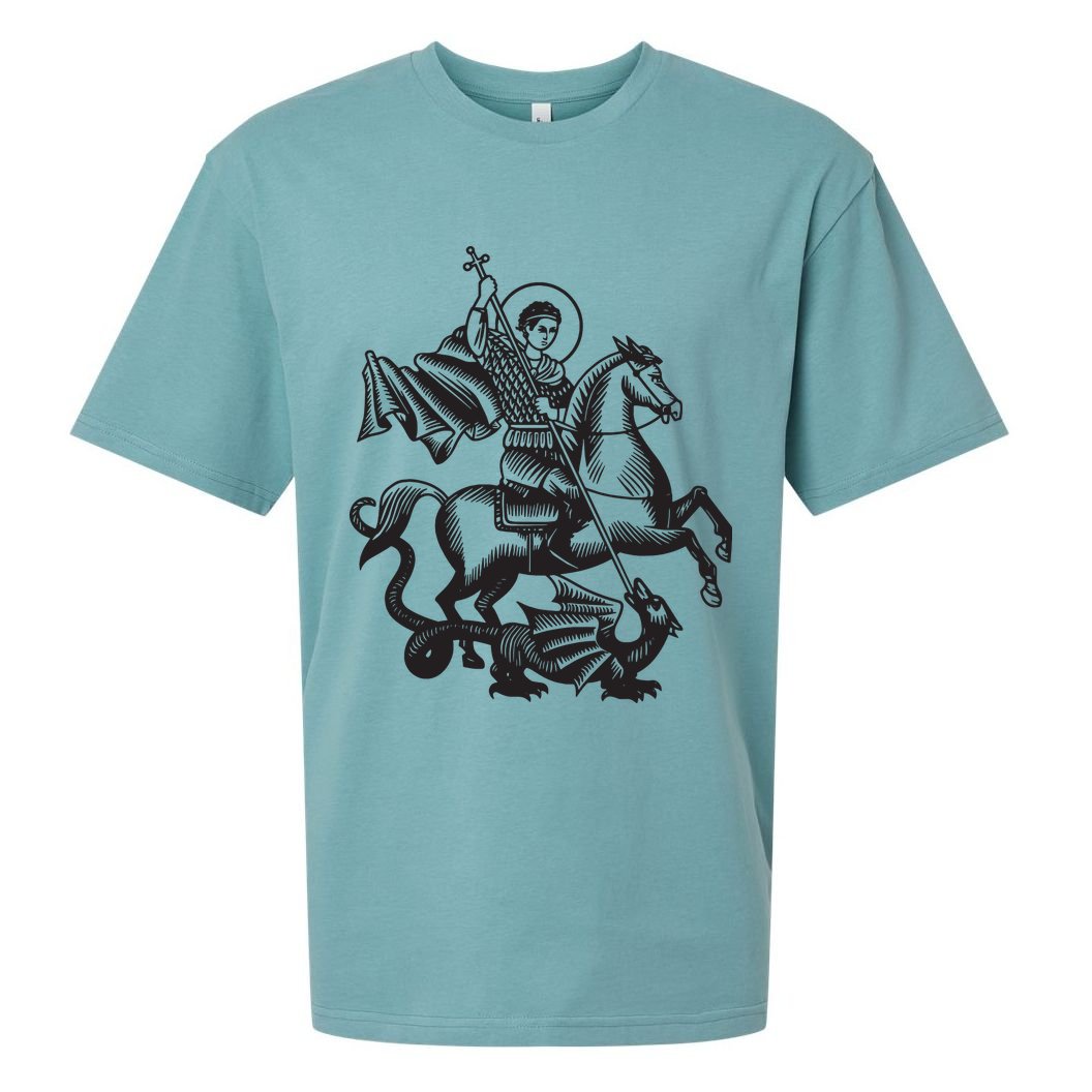 Saint George Christian Sveti Djordje Martyr Soldier Crusader Sueded Cloud Jersey T-Shirt