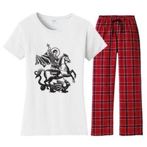 Saint George Christian Sveti Djordje Martyr Soldier Crusader Women's Flannel Pajama Set