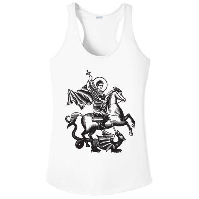 Saint George Christian Sveti Djordje Martyr Soldier Crusader Ladies PosiCharge Competitor Racerback Tank