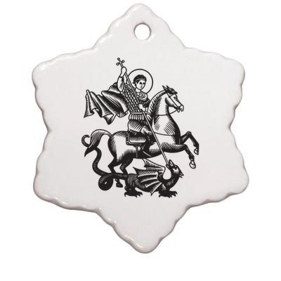 Saint George Christian Sveti Djordje Martyr Soldier Crusader Ceramic Star Ornament