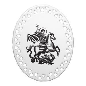 Saint George Christian Sveti Djordje Martyr Soldier Crusader Ceramic Oval Ornament