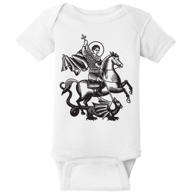 Saint George Christian Sveti Djordje Martyr Soldier Crusader Baby Bodysuit