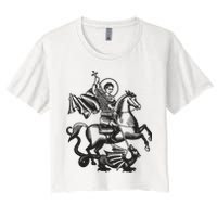 Saint George Christian Sveti Djordje Martyr Soldier Crusader Women's Crop Top Tee