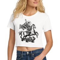 Saint George Christian Sveti Djordje Martyr Soldier Crusader Women's Crop Top Tee