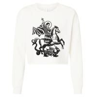 Saint George Christian Sveti Djordje Martyr Soldier Crusader Cropped Pullover Crew