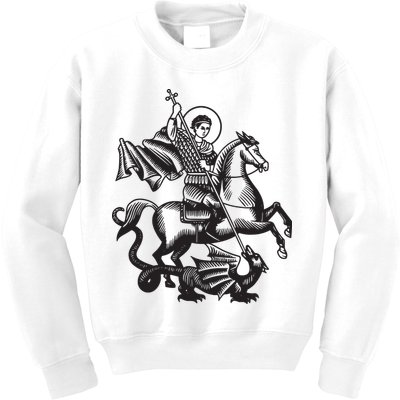 Saint George Christian Sveti Djordje Martyr Soldier Crusader Kids Sweatshirt